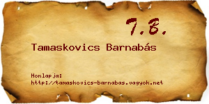 Tamaskovics Barnabás névjegykártya