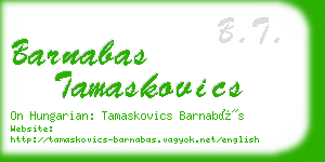 barnabas tamaskovics business card